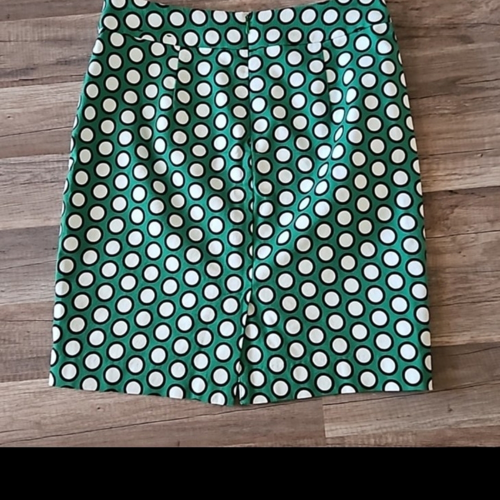 Banana Republic Green and White Polka Dot Prncil Skirt